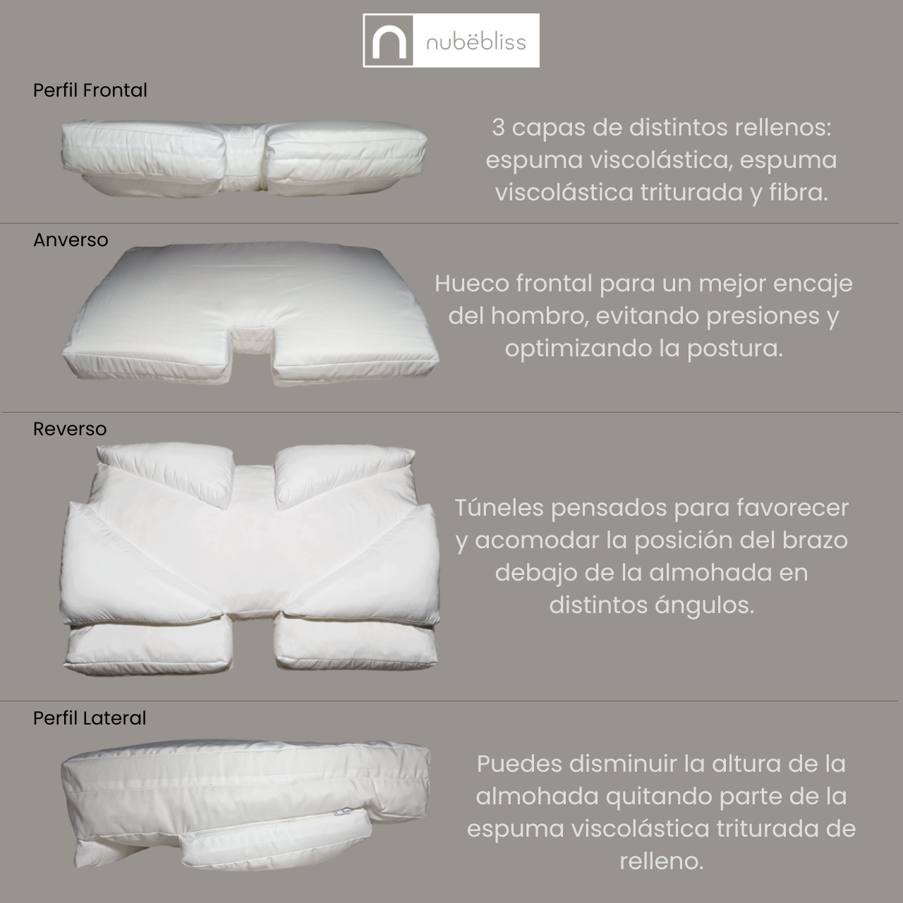 Almohada especial para dormir de lado Nubëbliss